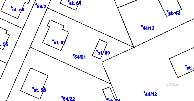 Parcela st. 89 v KÚ Habrek, Katastrální mapa