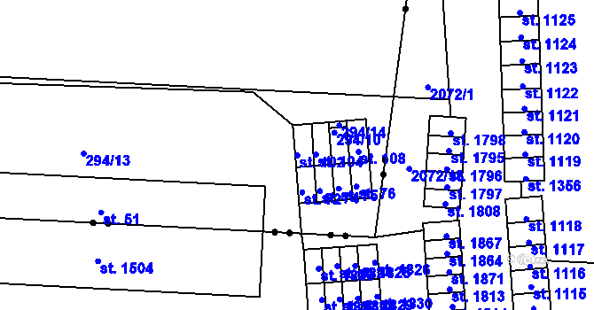 Parcela st. 102 v KÚ Habrek, Katastrální mapa