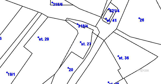 Parcela st. 27 v KÚ Souboř, Katastrální mapa