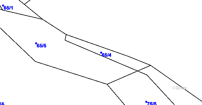 Parcela st. 65/4 v KÚ Souboř, Katastrální mapa