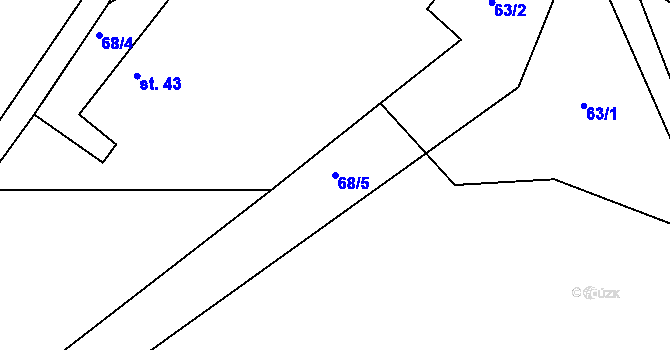 Parcela st. 68/5 v KÚ Souboř, Katastrální mapa