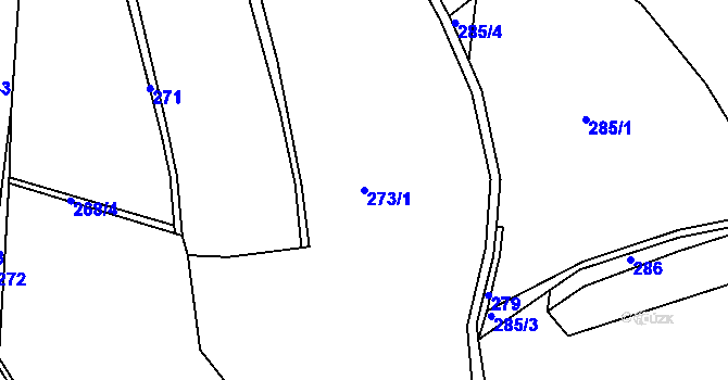 Parcela st. 273/1 v KÚ Souboř, Katastrální mapa