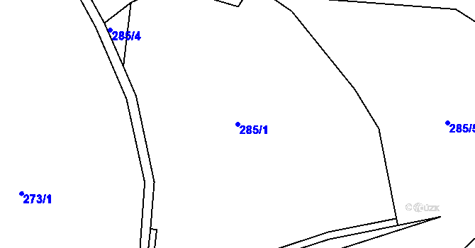 Parcela st. 285/1 v KÚ Souboř, Katastrální mapa