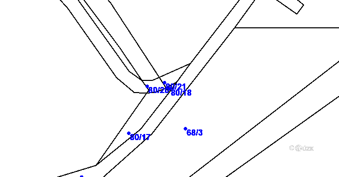 Parcela st. 80/18 v KÚ Souboř, Katastrální mapa