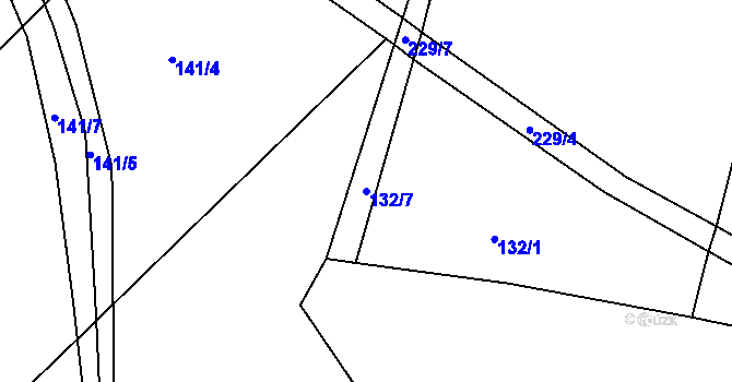 Parcela st. 132/7 v KÚ Souboř, Katastrální mapa