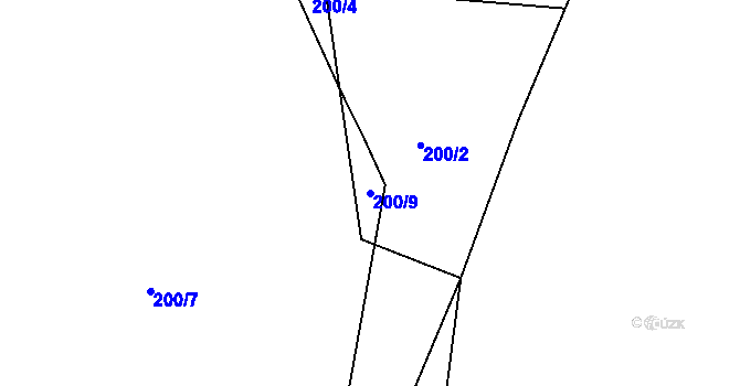 Parcela st. 200/9 v KÚ Souboř, Katastrální mapa