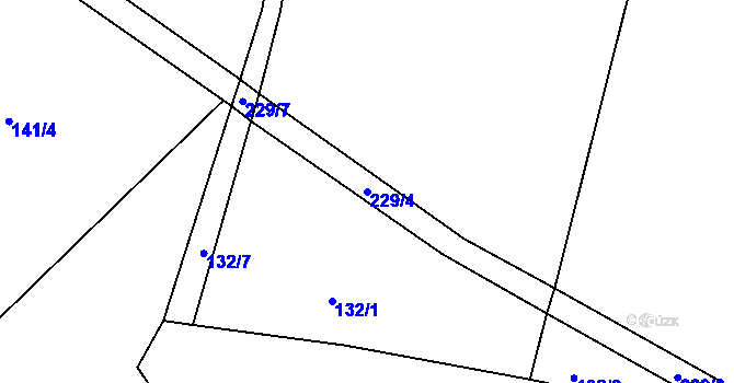Parcela st. 229/4 v KÚ Souboř, Katastrální mapa