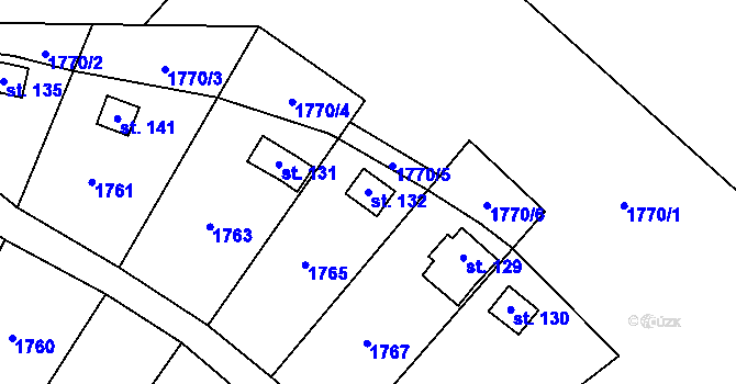 Parcela st. 132 v KÚ Habrovany u Řehlovic, Katastrální mapa
