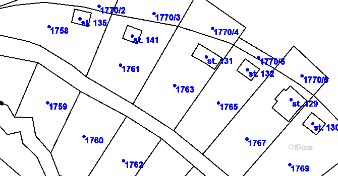 Parcela st. 361/5 v KÚ Habrovany u Řehlovic, Katastrální mapa