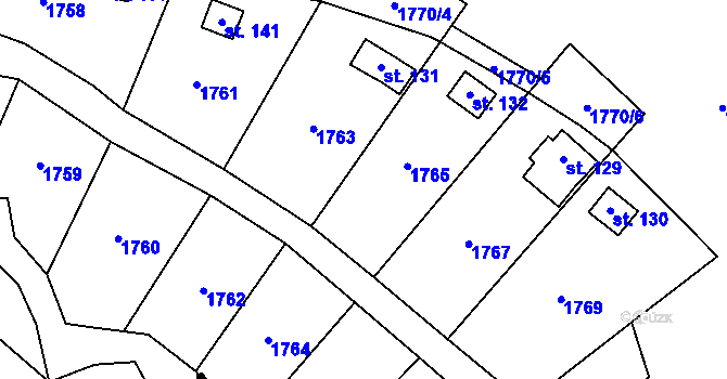 Parcela st. 361/6 v KÚ Habrovany u Řehlovic, Katastrální mapa