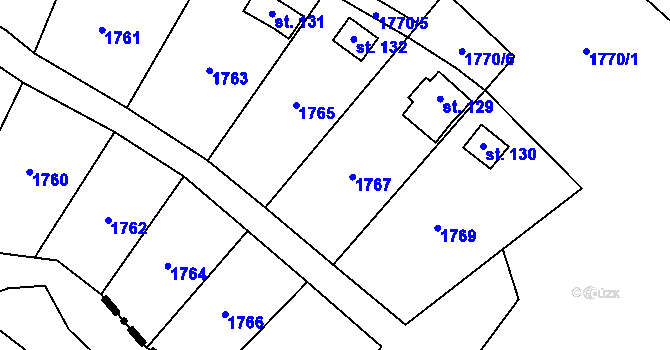 Parcela st. 361/7 v KÚ Habrovany u Řehlovic, Katastrální mapa