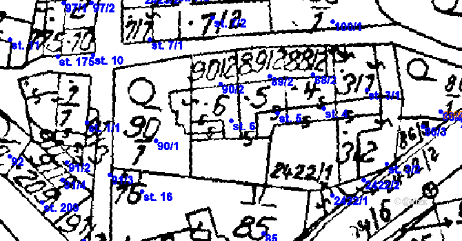 Parcela st. 6 v KÚ Habrovany, Katastrální mapa
