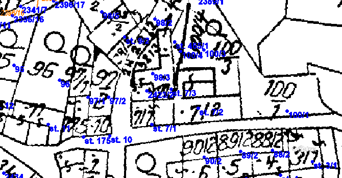 Parcela st. 7/3 v KÚ Habrovany, Katastrální mapa