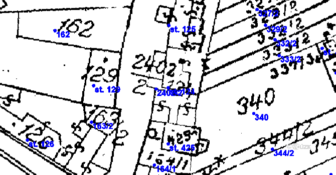 Parcela st. 124 v KÚ Habrovany, Katastrální mapa