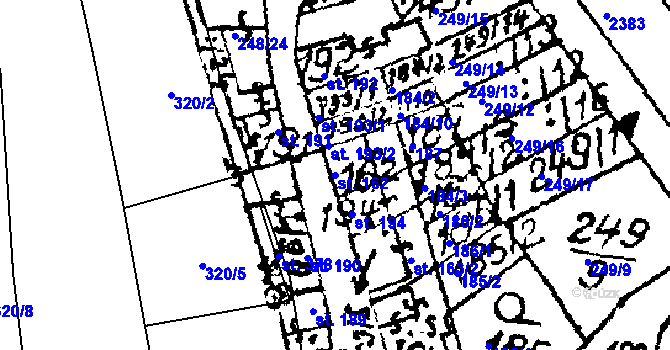 Parcela st. 162 v KÚ Habrovany, Katastrální mapa