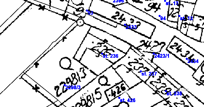 Parcela st. 236 v KÚ Habrovany, Katastrální mapa