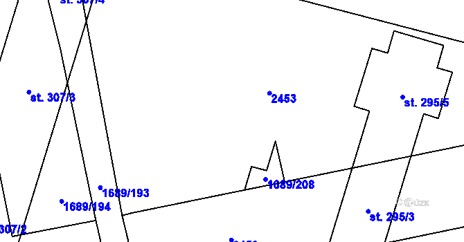 Parcela st. 308/8 v KÚ Habrovany, Katastrální mapa