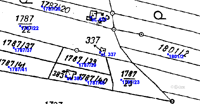 Parcela st. 337 v KÚ Habrovany, Katastrální mapa