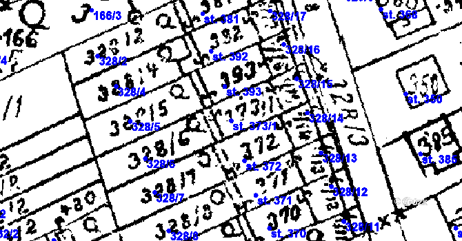 Parcela st. 373/1 v KÚ Habrovany, Katastrální mapa