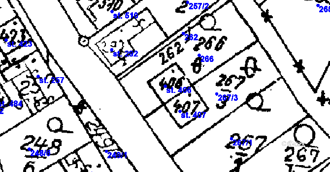Parcela st. 406 v KÚ Habrovany, Katastrální mapa