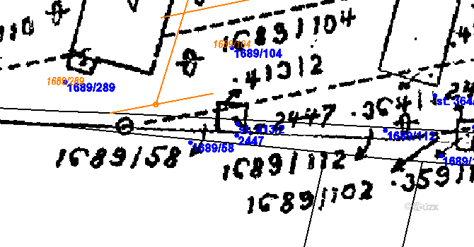 Parcela st. 413/2 v KÚ Habrovany, Katastrální mapa