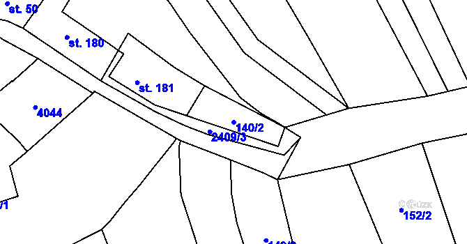Parcela st. 140/2 v KÚ Habrovany, Katastrální mapa
