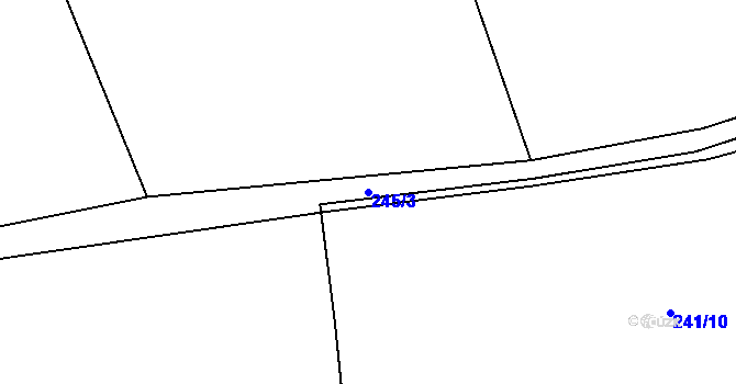 Parcela st. 245/3 v KÚ Habrovany, Katastrální mapa