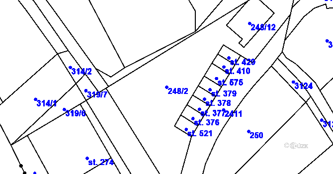 Parcela st. 248/2 v KÚ Habrovany, Katastrální mapa