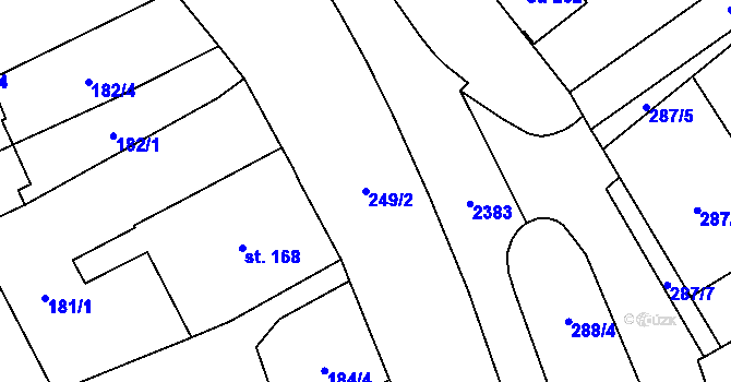 Parcela st. 249/2 v KÚ Habrovany, Katastrální mapa