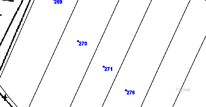 Parcela st. 271 v KÚ Habrovany, Katastrální mapa