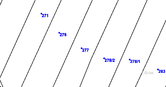 Parcela st. 277 v KÚ Habrovany, Katastrální mapa