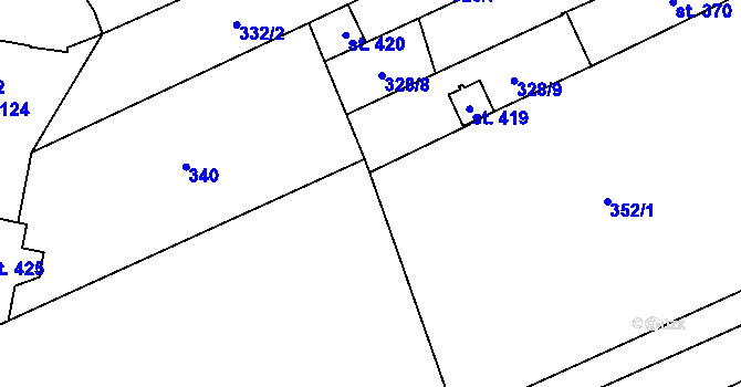 Parcela st. 344/3 v KÚ Habrovany, Katastrální mapa