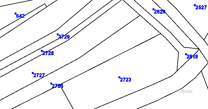 Parcela st. 654 v KÚ Habrovany, Katastrální mapa