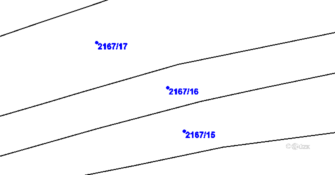 Parcela st. 2167/16 v KÚ Habrovany, Katastrální mapa
