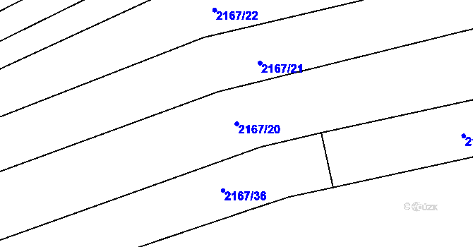 Parcela st. 2167/20 v KÚ Habrovany, Katastrální mapa