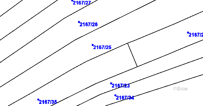 Parcela st. 2167/25 v KÚ Habrovany, Katastrální mapa