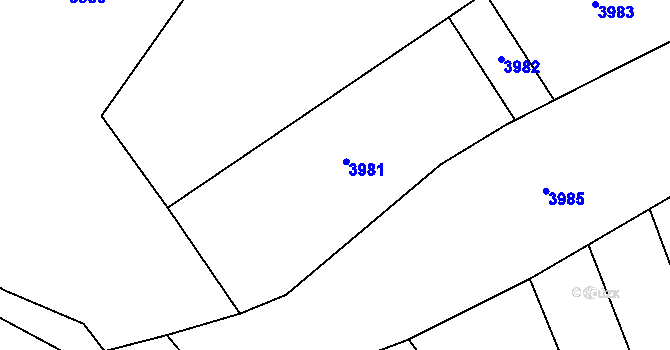 Parcela st. 2287 v KÚ Habrovany, Katastrální mapa