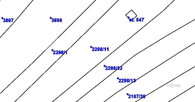Parcela st. 2298/11 v KÚ Habrovany, Katastrální mapa