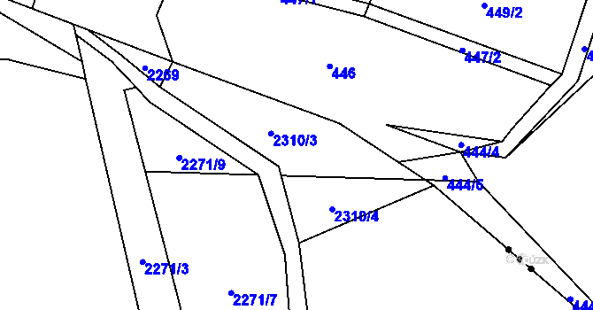 Parcela st. 2310 v KÚ Habrovany, Katastrální mapa