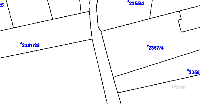 Parcela st. 2343/2 v KÚ Habrovany, Katastrální mapa