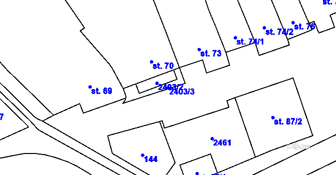 Parcela st. 2403/3 v KÚ Habrovany, Katastrální mapa