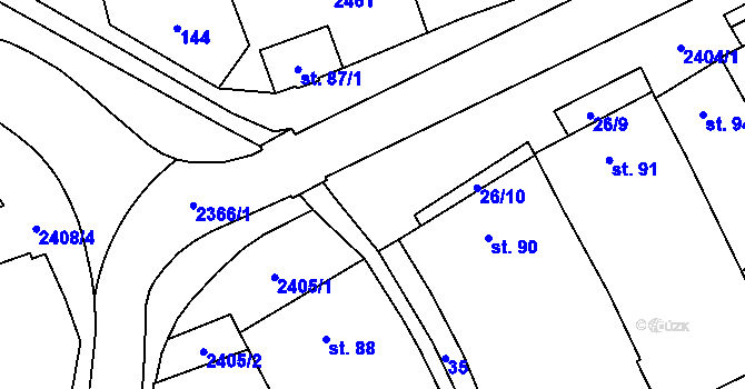 Parcela st. 2404 v KÚ Habrovany, Katastrální mapa
