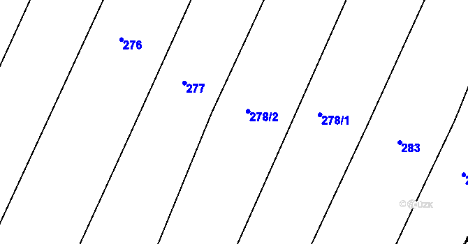 Parcela st. 278/2 v KÚ Habrovany, Katastrální mapa