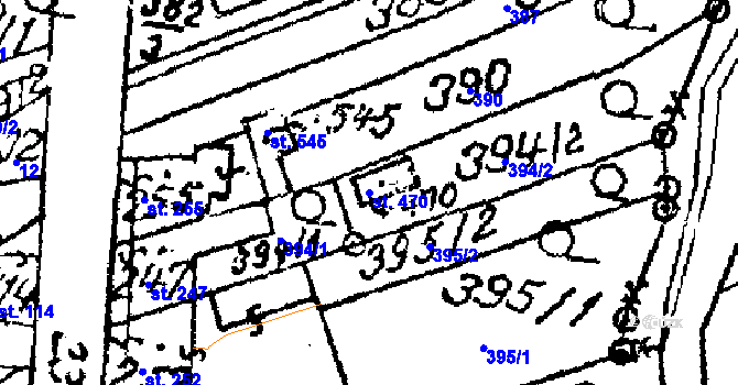Parcela st. 470 v KÚ Habrovany, Katastrální mapa