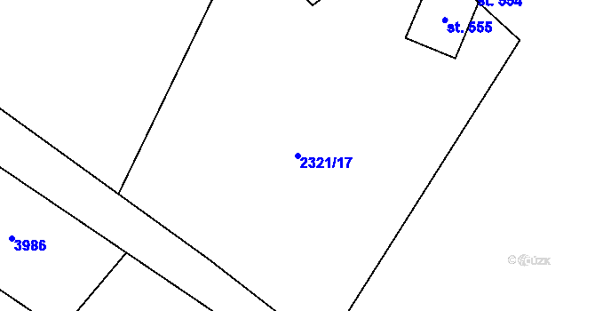 Parcela st. 2321/17 v KÚ Habrovany, Katastrální mapa