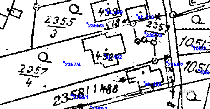 Parcela st. 492 v KÚ Habrovany, Katastrální mapa