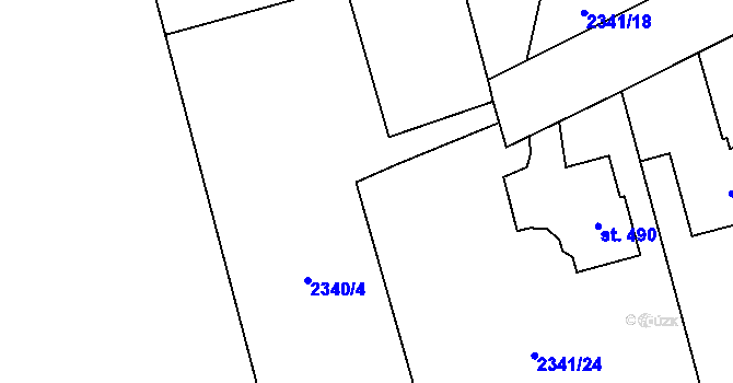 Parcela st. 2341/34 v KÚ Habrovany, Katastrální mapa
