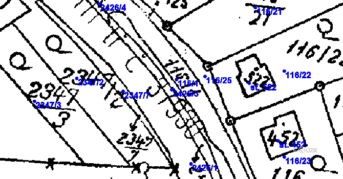 Parcela st. 2426/3 v KÚ Habrovany, Katastrální mapa