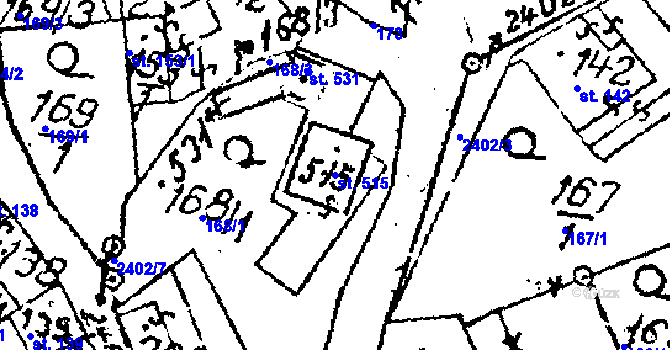 Parcela st. 515 v KÚ Habrovany, Katastrální mapa