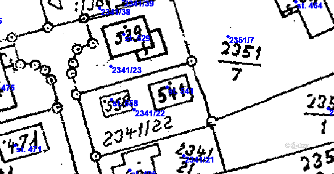 Parcela st. 541 v KÚ Habrovany, Katastrální mapa